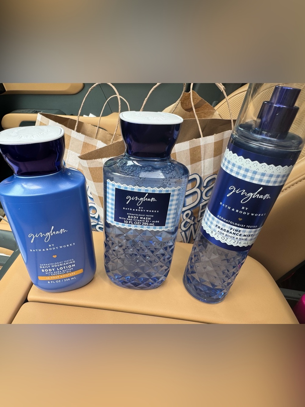 3 Bath And Body Works GINGHAM Shower Gel Body Cream & Fragrance Mist